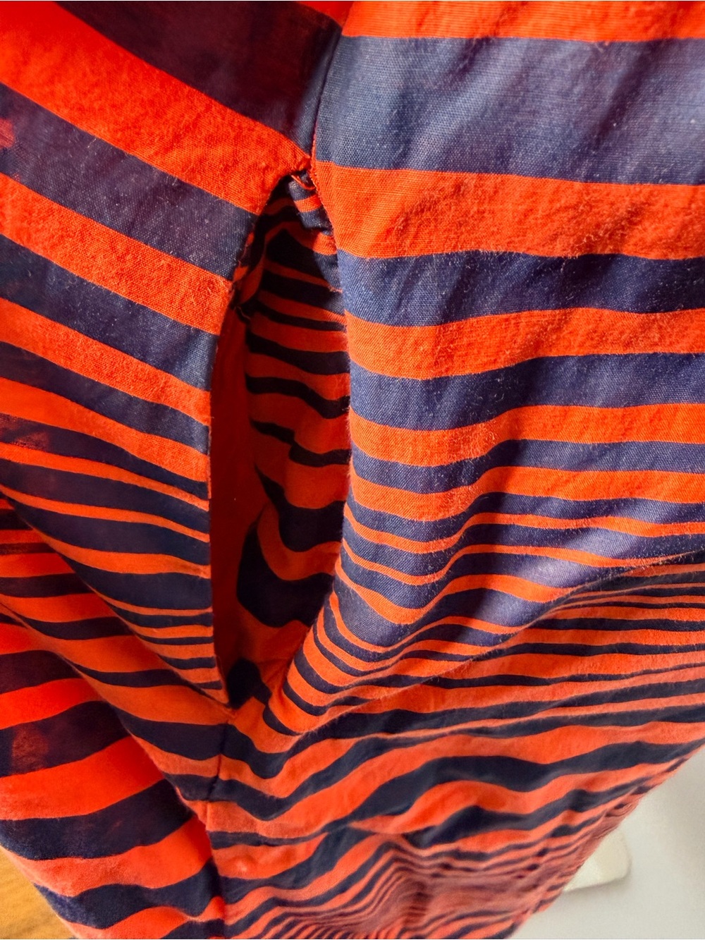 Gap Striped Maxi Dress Size 0 Orange and Navy Spaghetti Strap Fit Flare Long - Picture 5 of 11